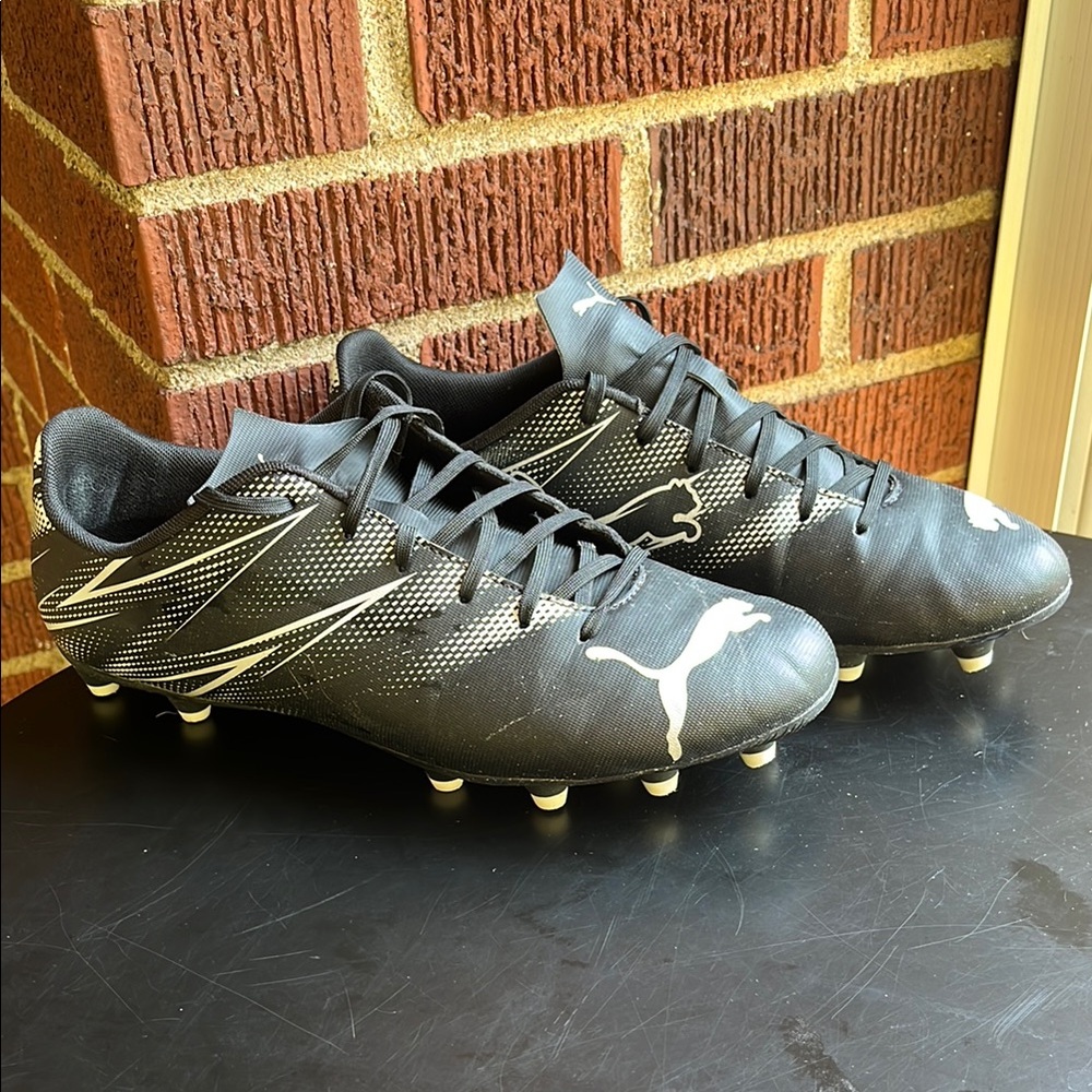 Puma Black Athletic Soccer Shoes with Molded Studs